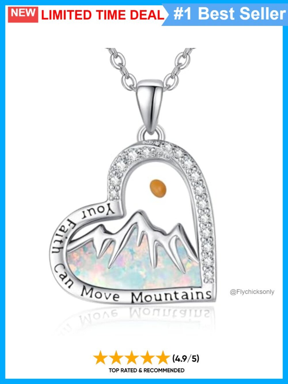 Sterling Silver Mustard Seed Heart Necklace Christian Faith Pendant